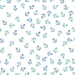 Naklejka premium Hand Drawing Nautical Seamless Pattern for party, anniversary, birthday. Design for banner, poster, card, invitation and scrapbook 
