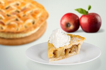 Homemade Organic Apple Pie Dessert on a plate