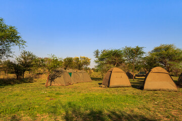 Safari campsite in Serengeti National Park, Tanzania