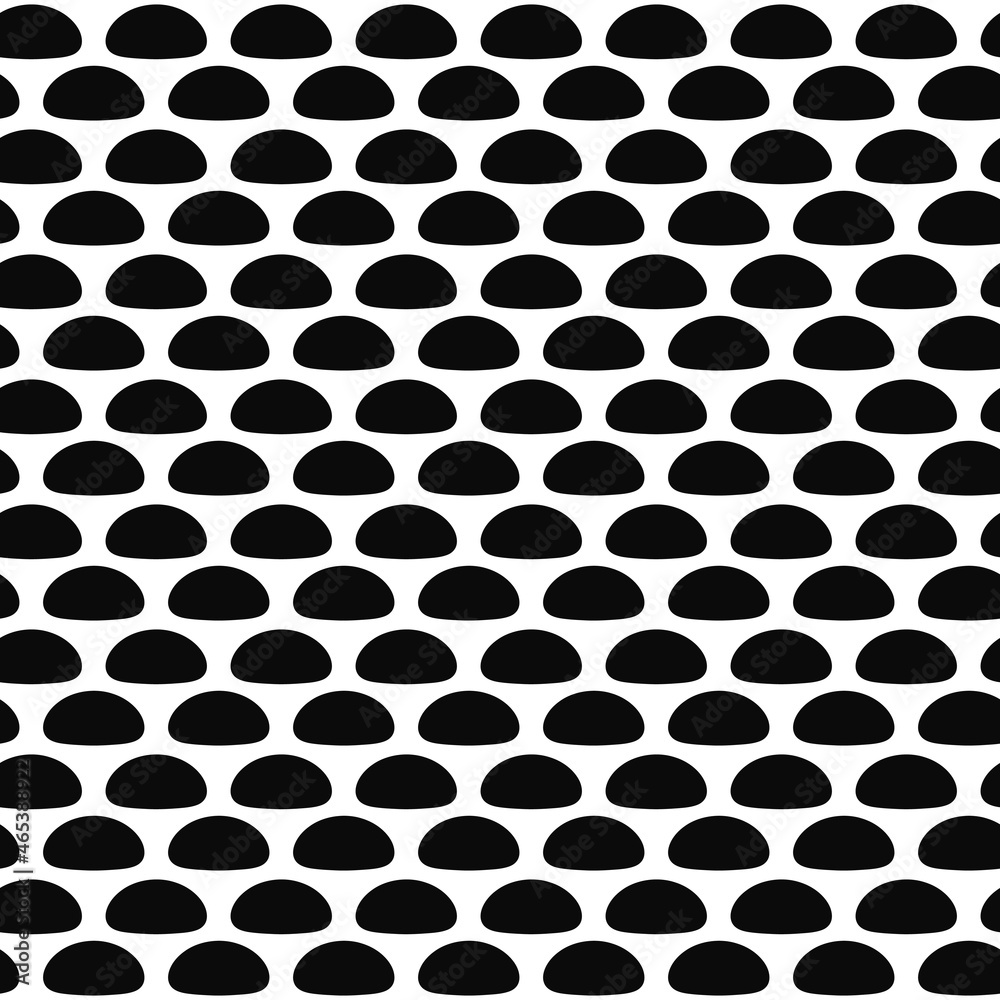 Aufkleber paving stone black shapes. vector repeated seamless rounded shapes.