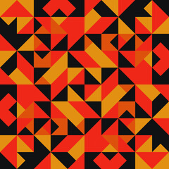 Colorful abstract geometric broken shape tile. Vector with colorful orange and red shapes. Seamless design canvas.