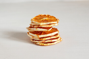 Stack of dried orange slices