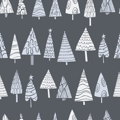 Vector  pattern with Christmas Trees.