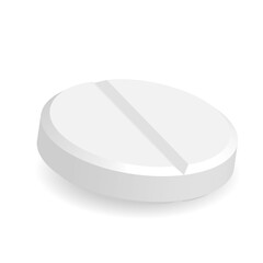 White tablet. Drug or medicament symbol.
