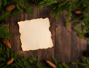 Christmas letter to Santa Claus on a wooden background.Mockup