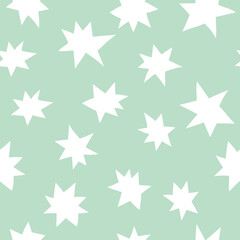 Starry night. Vector seamless background with stars. Pastel colors backdrop.