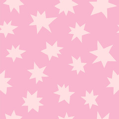 Starry night. Vector seamless background with stars. Pastel colors backdrop.