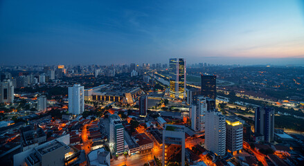 downtown sao paulo from a building high up showing skyline