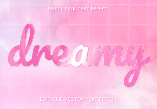 Shiny Pink Text Effect Editable Layout
