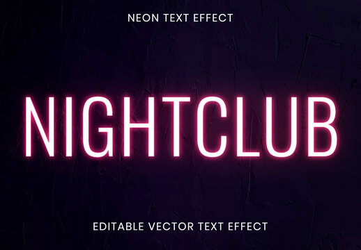 Neon Glow Text Effect Editable Layout