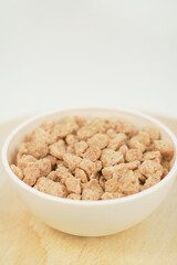 Closeup of textured soy protein. Textured vegetable protein.
Soy meat for a vegan diet