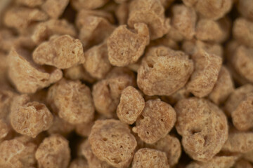 Closeup of textured soy protein. Textured vegetable protein.
Soy meat for a vegan diet