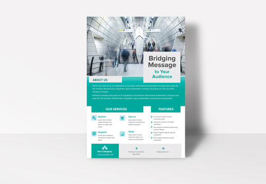 Business Flyer in Green Accents