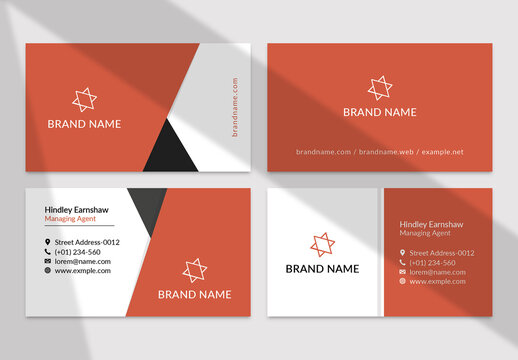 Red Business Card Layout