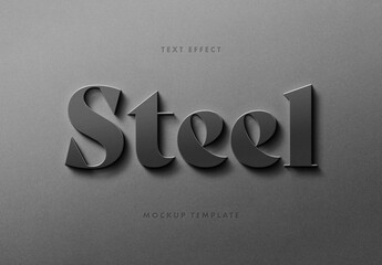 3D Steel Sign Text Effect Mockup