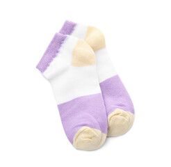 Pair of socks on white background