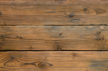 Abstract background of dark wooden boards. Closeup topview for artworks.