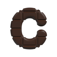 chocolate letter C - Capital 3d cacao font - suitable for sweets, dessert or addiction related subjects
