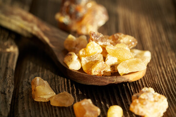 Frankincense or boswellia resin crystals