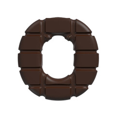 chocolate letter O - Large 3d cacao font - suitable for sweets, dessert or addiction related subjects
