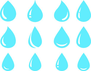 set of Water drop shape. black water drops set. Water or oil drop Flat style. world water day. Water drops icon. Black water drops icons designs