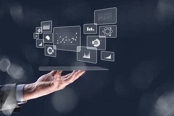 Business analysis, trading concept, Businessman, finance analyst analyzing financial graph,