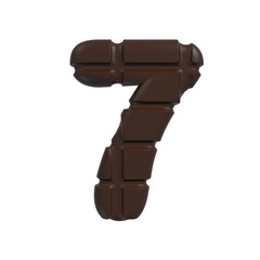 chocolate number 7 -  3d cacao digit - Suitable for sweets, dessert or addiction related subjects