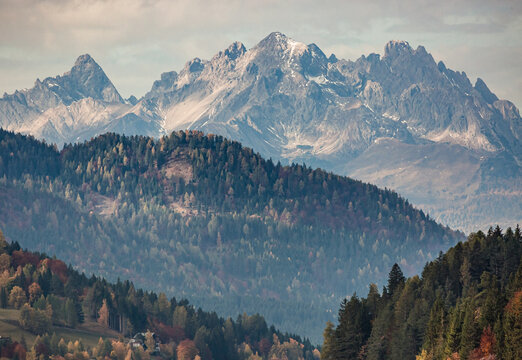 view of the Lienz Dolomites mountains