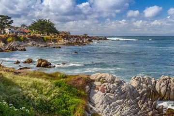 A Cove Along the Shores of Monterey Bay, Pacific Grove, California on a Cloudy Spring Day