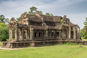 Fototapeta na wymiar Southern Library on the Grounds of Angkor Wat Temple, Siem Reap, Cambodia