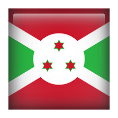Burundi 3D Square Country Flag button Icon