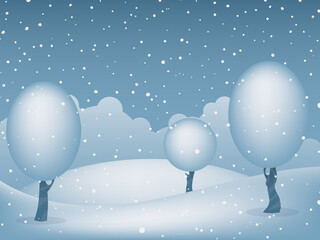 Fototapeta na wymiar Winter holiday landscape. Falling snow texture. Vector background