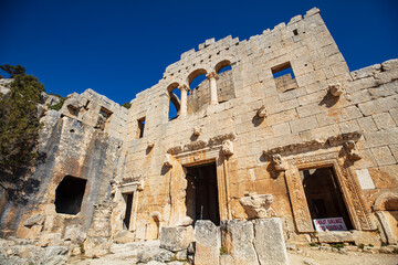 Fototapeta premium Alahan Monastery is a complex of fifth century buildings located in the mountains of Isauria in southern Asia Minor.Mut district of Mersin province,Turkey.