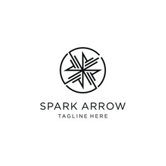 Initials Letter S Spark Icon, Arrow Design Concept, Vector Logo Circle