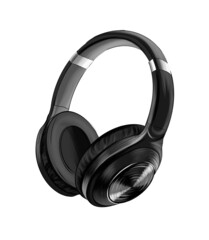 Headphones from multicolored paints. Splash of watercolor, colored drawing, realistic