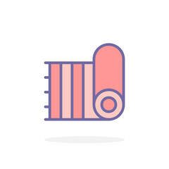 Yoga mat icon in filled outline style.