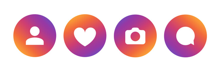 Social network media vector logo icon. Web social app icons set