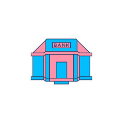 Creative modern bank colorful icon vector