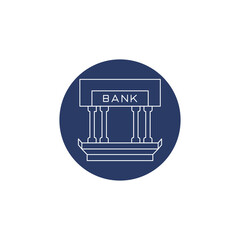 Creative modern bank icon in circle vector