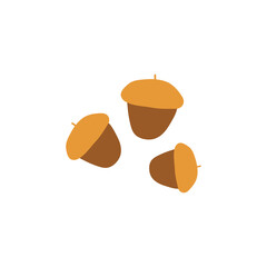 acorn colored illustration. Element of camping icon for mobile concept and web apps. Flat design acorn colored illustration can be used for web and mobile. Premium icon on white background