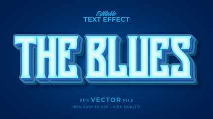 The Blues editable text effect with comic style