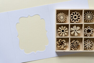 die cut paper card with fancy window opening and