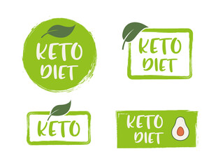 Keto diet icon logo. Ketogenic approved sign vector icon
