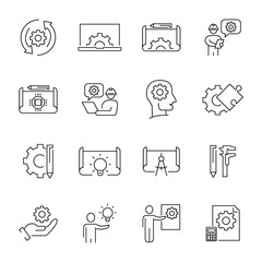 Engineering icons set.Engineering pack symbol vector elements for infographic web