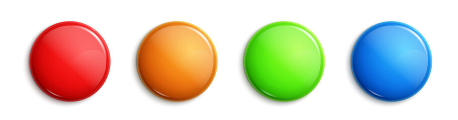Round vector label button banner. Badge glossy color shape