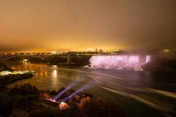 Naklejka na ściany i meble Niagara Falls at Night During the Storm
