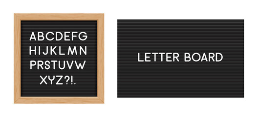 Letter board black isolated word background frame message vector vintage letterboard sign alphabet
