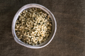 Hulled Hemp Seeds in a Bowl