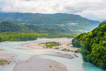 Wide valley of Tagliamento River