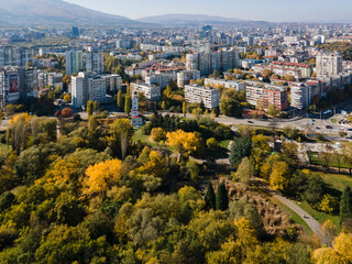 Obraz premium Aerial Autumn view of South Park in city of Sofia, Bulgaria